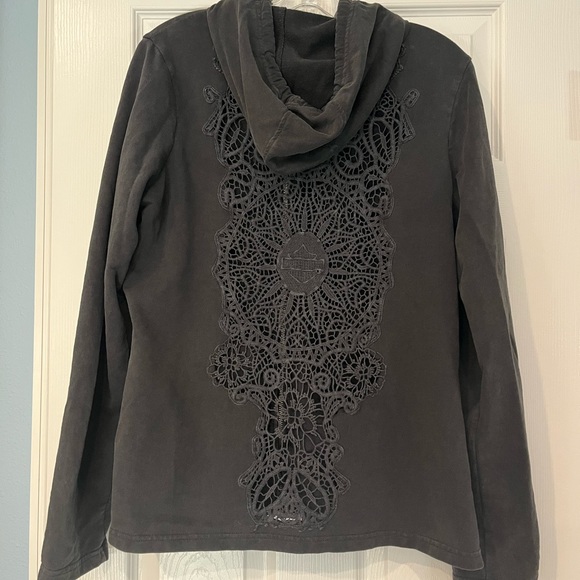 Harley Davidson light jacket/sweatshirt. Washed black/charcoal color. - Picture 2 of 6